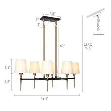 Aletheia 6-Light Chandelier with Fabric Shades