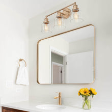 Evarne 3-Light Gold Bathroom Vanity Light