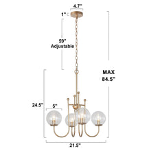 Juno 4-Light Chandelier with Globe Glass Shades