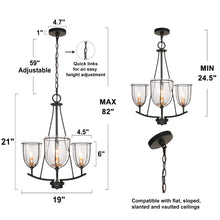 Theia 3-Light Black Chandelier