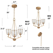 Theia 3-Light Gold Chandelier