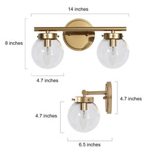 Eirene 2-Light Gold Bathroom Vanity Light
