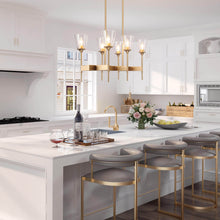 Alce 6-Light Upward Island Chandelier Glass Shade