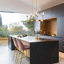 Alce 6-Light Upward Island Chandelier Glass Shade