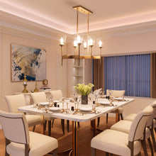 Alce 6-Light Upward Island Chandelier Glass Shade