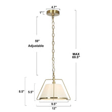 Aletheia 1-Light Pendant Light with Fabric Shade