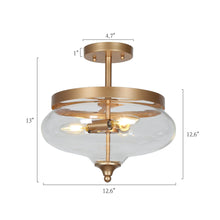 Dike 3-Light Gold Semi-flush Mount Ceiling Lights