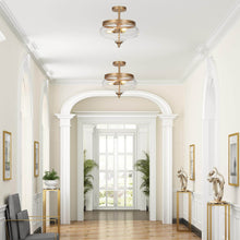 Dike 3-Light Gold Semi-flush Mount Ceiling Lights