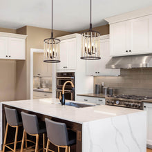 Aura 4-Light Rustic Beaded Chandelier -Rust