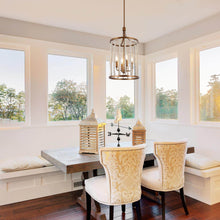 Aura 4-Light Vintage Beaded Chandelier -Brass Gold