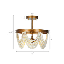 Aura 3-Light Beaded Semi Flush Mount Ceiling Lights
