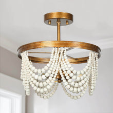 Aura 3-Light Beaded Semi Flush Mount Ceiling Lights