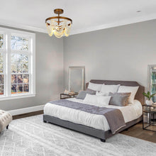 Aura 3-Light Beaded Semi Flush Mount Ceiling Lights