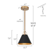 Hebe 1-Light Cone Pendant Light -Metal Shade