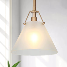 Hebe 1-Light Cone Pendant Light -Frosted Glass