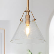 Hebe 1-Light Cone Pendant Light -Seeded Glass