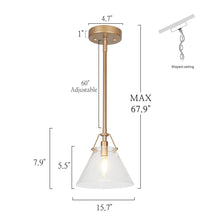 Hebe 1-Light Cone Pendant Light -Seeded Glass