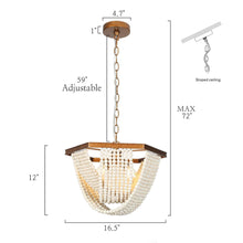 Eleos 4-Light Hexagon Beaded Chandelier